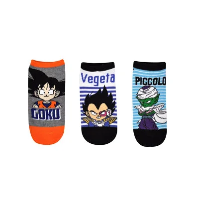 sock designs -  Dragon Ball Z Chibi Character 3 Pair Pack Lowcut Socks