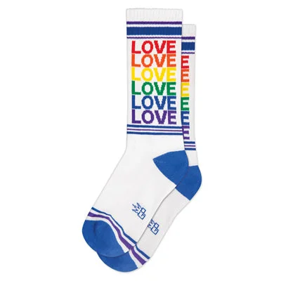 sock stylish -  Love Rainbow Ribbed Gym Socks