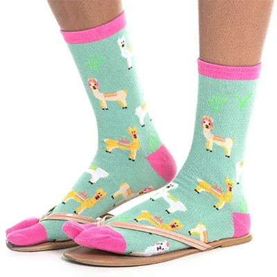 sock summer -  Green Llamas