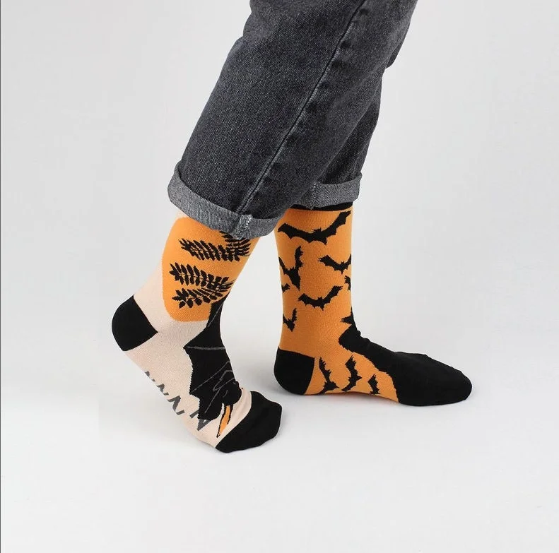 sock photos -  Halloween Bat Socks, Bat Mismatched Socks, Halloween Mismatched Socks, Spooky Scary Cotton Socks, Matched Couple Socks, Gift For Couple