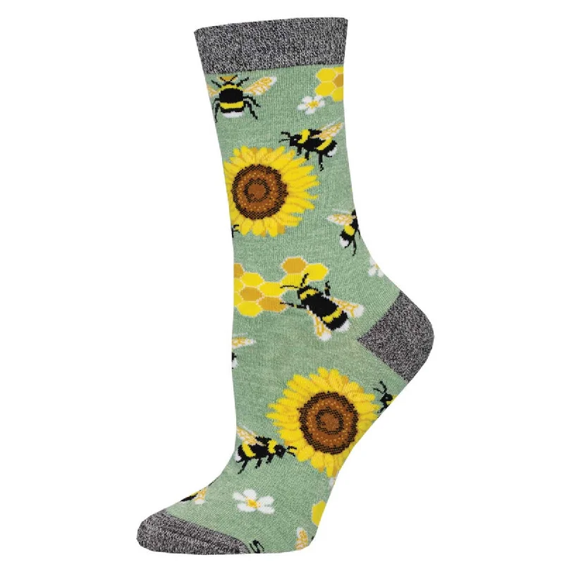 sock stretch -  HONEY IN THE BANK WOMEN'S BAMBOO CREW