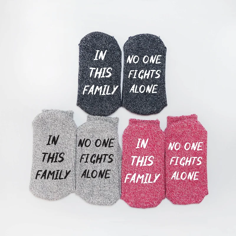 sock occasion -  In This Family No One Fights Alone Socks, Hey Cancer You Picked The Wrong Guy Sock, Socks For Chemo, Support Gift for Him, Fuck Cancer Socks