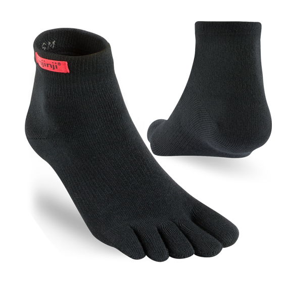 sock breathability -  Injinji SPORT Mini Crew - Black