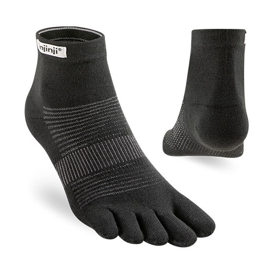 sock practicality -  Injinji RUN Original Weight Mini Crew - Black