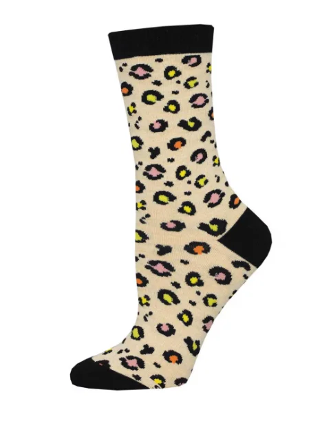 sock moisture -  LEOPARD PRINT, WOMEN'S BAMBOO