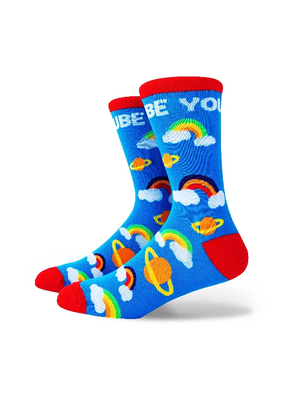 sock history -  LGBTQ+ Be You Socks: Rainbow and Planet