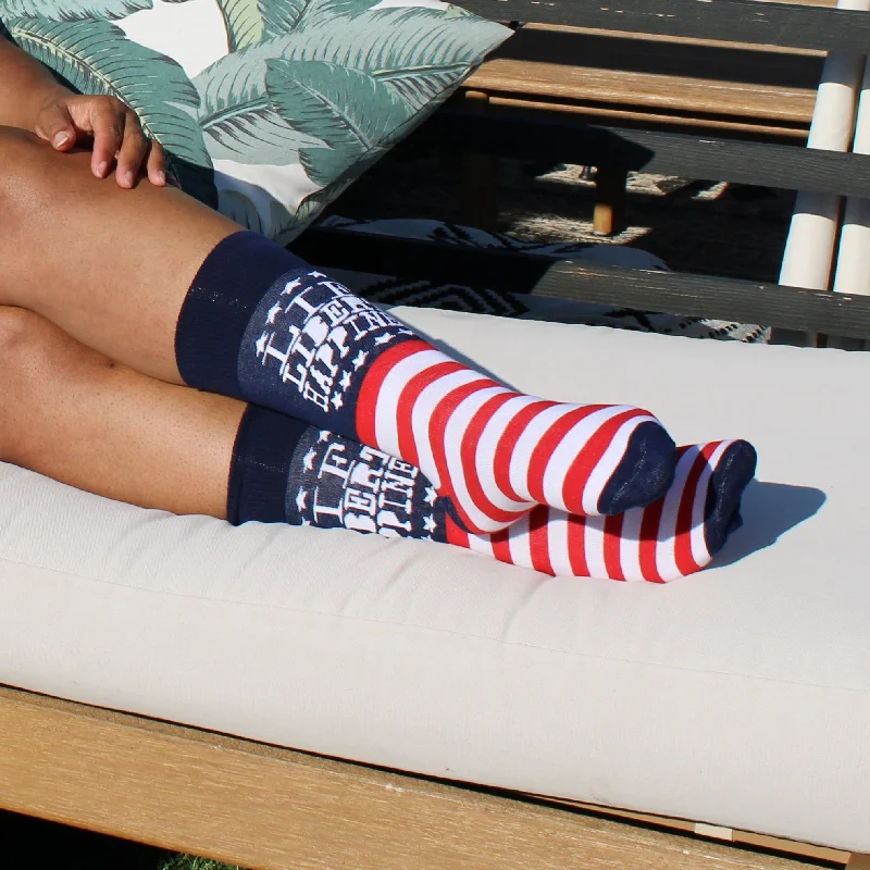 sock sets -  Life Liberty Happiness Patriotic Crew Socks