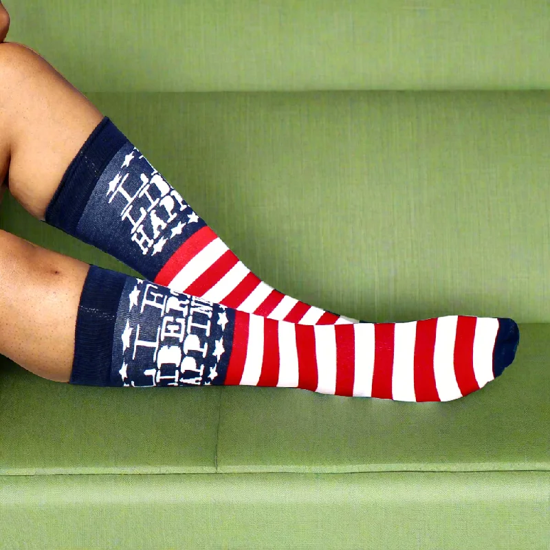 sock necessity -  Life Liberty Happiness Patriotic Knee Socks