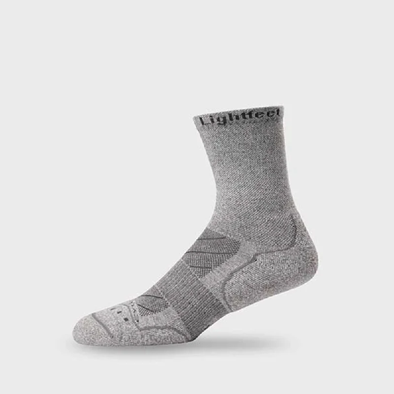 sock aesthetic -  Lightfeet Evolution Half Crew Trail Run Socks (Grey)