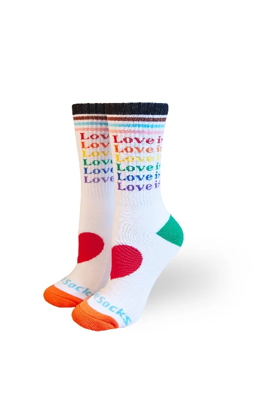 sock stylish -  Love is Love All Inclusive Rainbow Sock - Medium