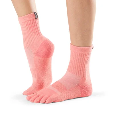 sock silk -  Medium Weight Crew Toe Socks - Coral