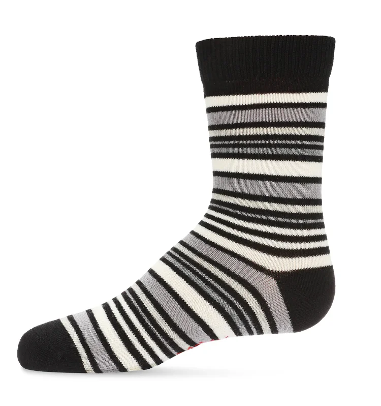 sock woven -  MeMoi Boys' Multi Stripe Crew Socks