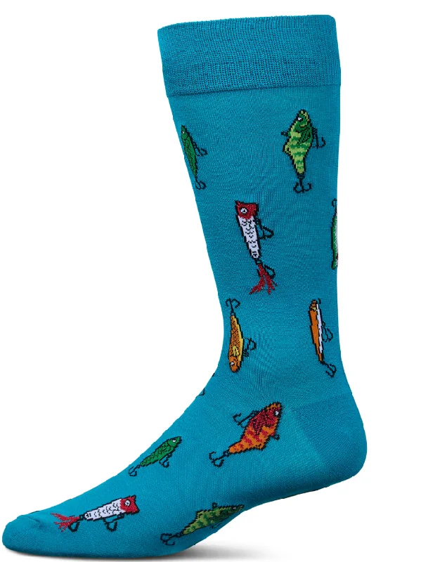 sock reliable -  Memoi/Men's Gone Fishin' Rayon From Bamboo Crew Socks