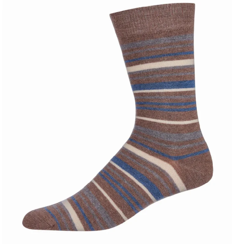 sock exclusive -  MeMoi Men's Slick Stripes Luxuriously Soft Cashmere Blend Crew Socks