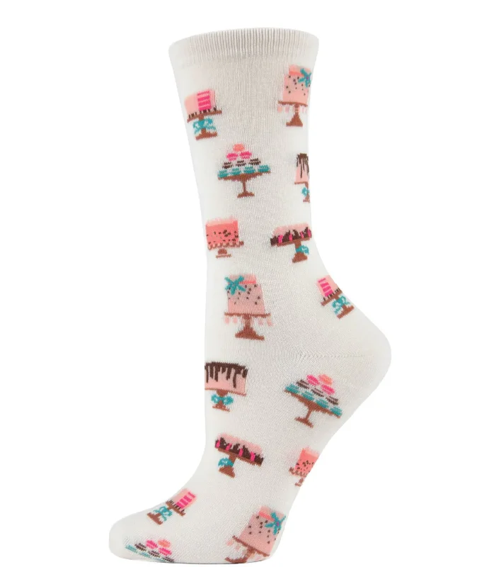 sock pain -  Memoi/Sweet Treats Cake Bamboo Blend Crew Novelty Socks