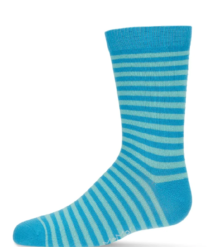 sock silk -  MeMoi Thin Stripe Cotton Blend Boys Crew Sock