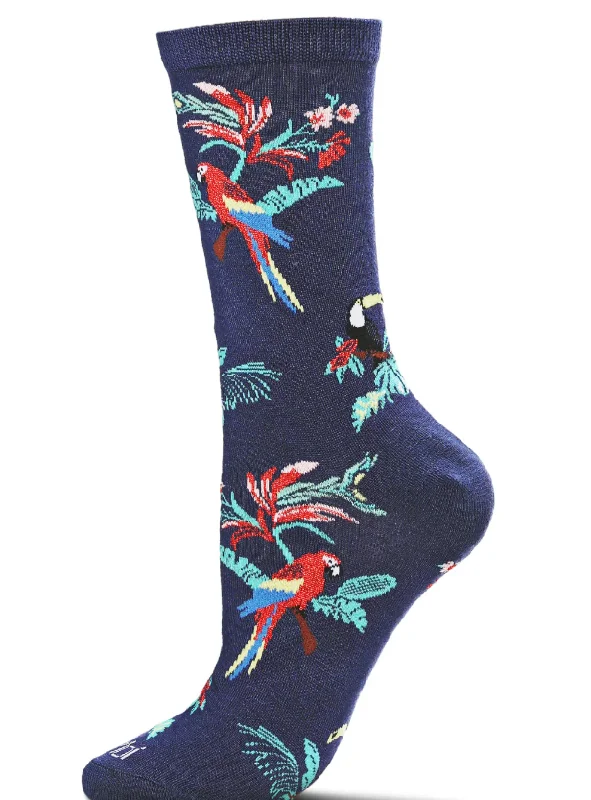 sock enthusiasts -  Memoi/Tropical Parrots Bamboo Blend Crew Socks