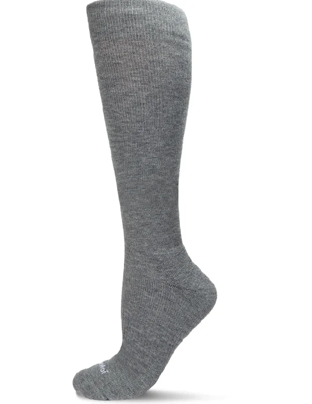 sock recycled -  MeMoi Unisex Solid Merino Cushion Sole Knee High Wool Blend 15-20mmHg Graduated Compression Socks