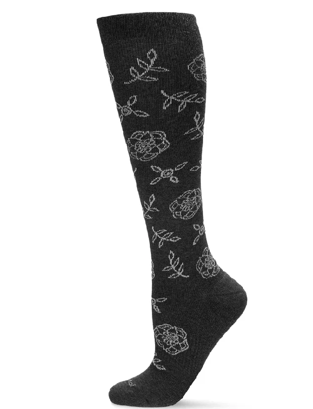 sock monogrammed -  MeMoi Women's Floral Cotton Blend 15-20mmHg Graduated Compression Socks