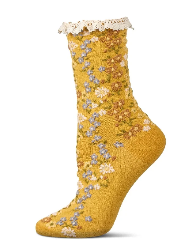 sock feedback -  MeMoi/Women's Liberty Floral Lace Cuff Crew Socks