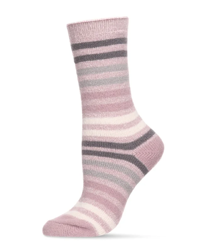 sock platform -  MeMoi Women's Multicolor Stripe Buttersoft Cozy Crew Socks