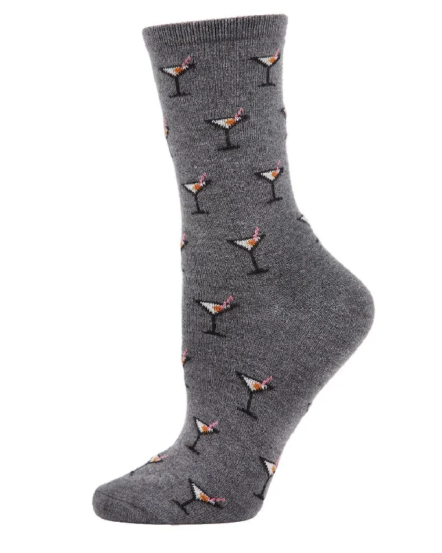 sock news -  Memoi/Women's Soft Martini Cocktails Cashmere Blend Crew Socks