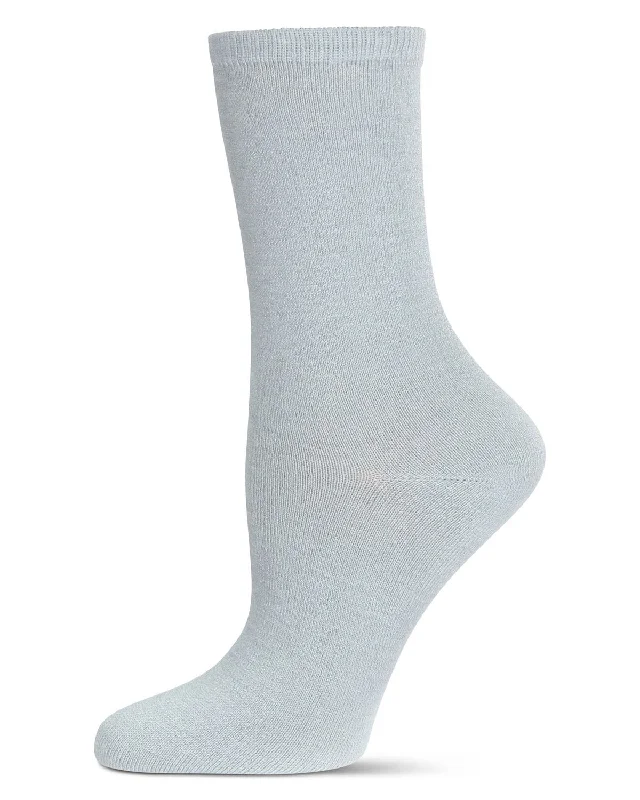 sock images -  Memoi/Women's Solid Soft Flat Knit Cashmere Blend Crew Sock