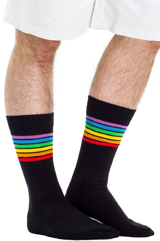 sock returns -  Men's Black Rainbow Pride Socks