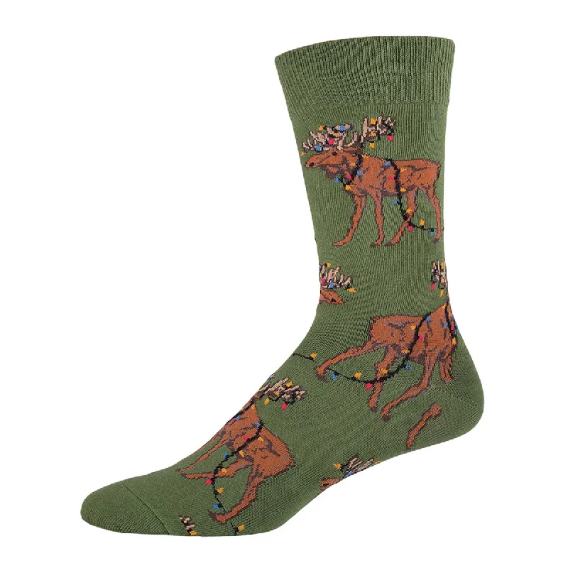 sock chic -  Xmas Lights Moose - Cotton Crew