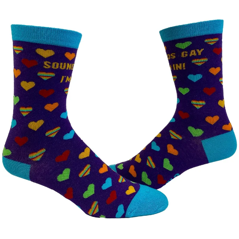 sock adventure -  Mens Sounds Gay I'm In Socks Rainbow Cool Sock for Parade