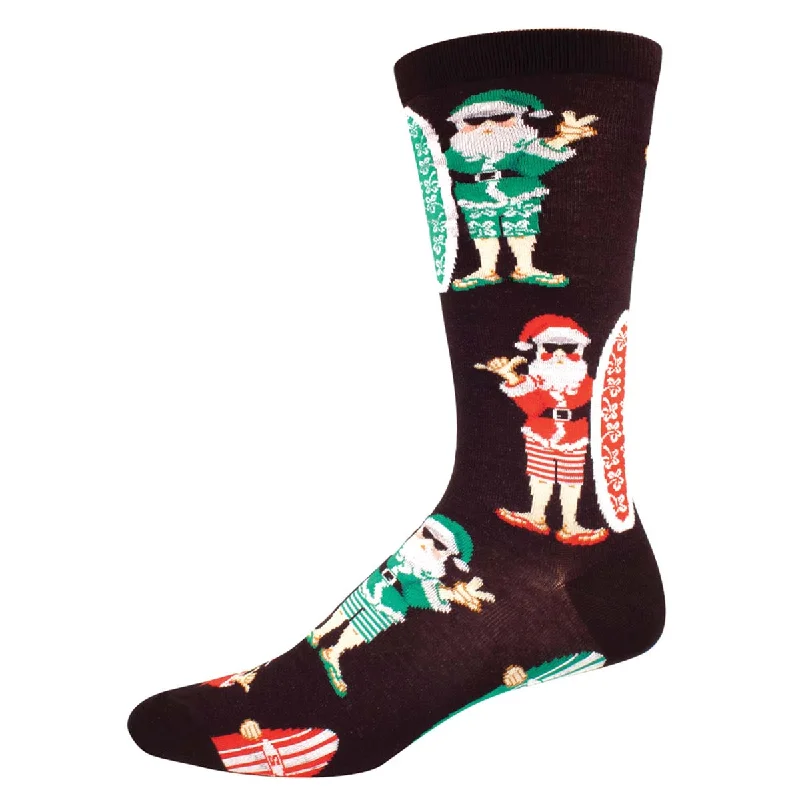 sock printed -  Surf Santa  - Cotton Crew