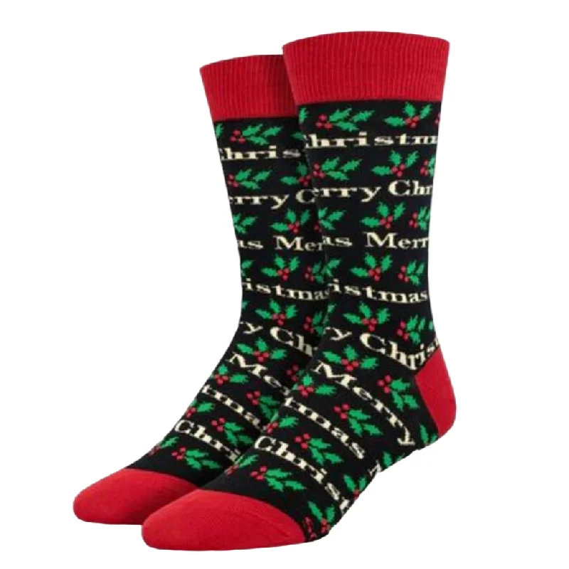 sock comfort -  Merry Christmas - Black