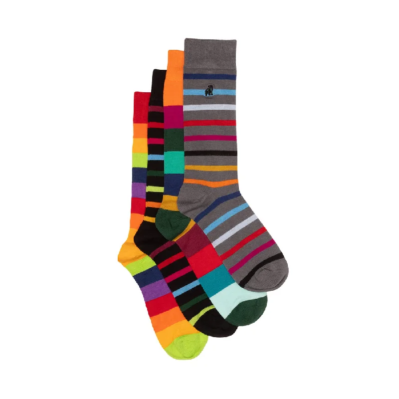 sock modern -  Narrow Stripe Sock Bundle - Four Pairs