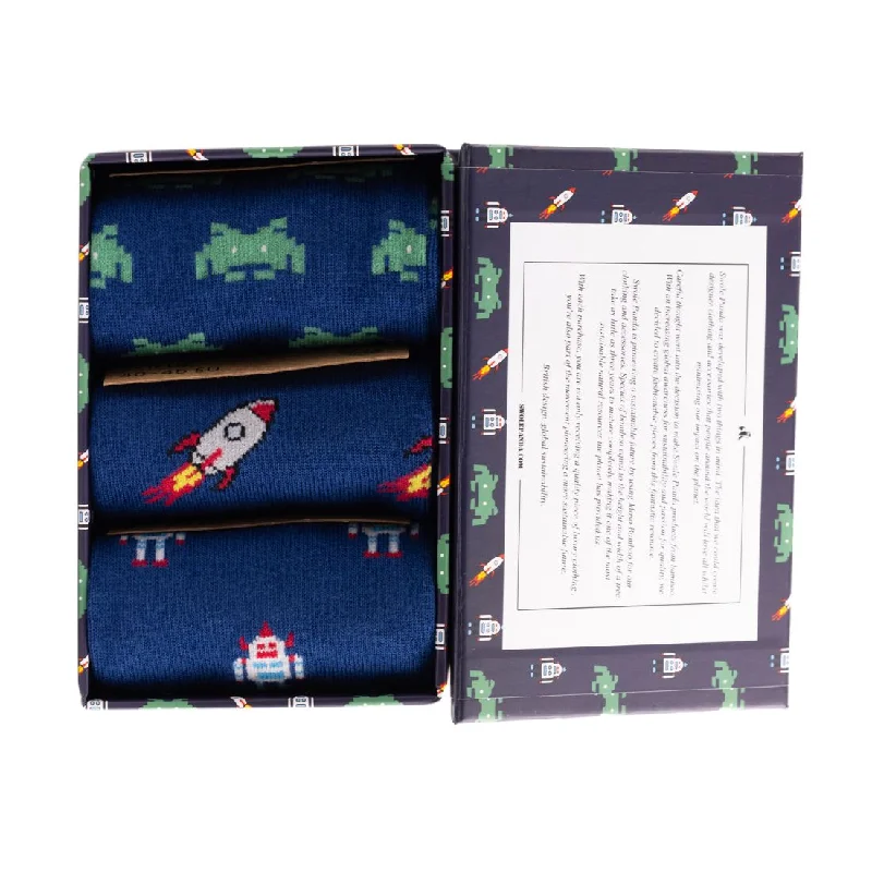 sock journey -  Outer Space Sock Box - 3 Pairs of Bamboo Socks (His)