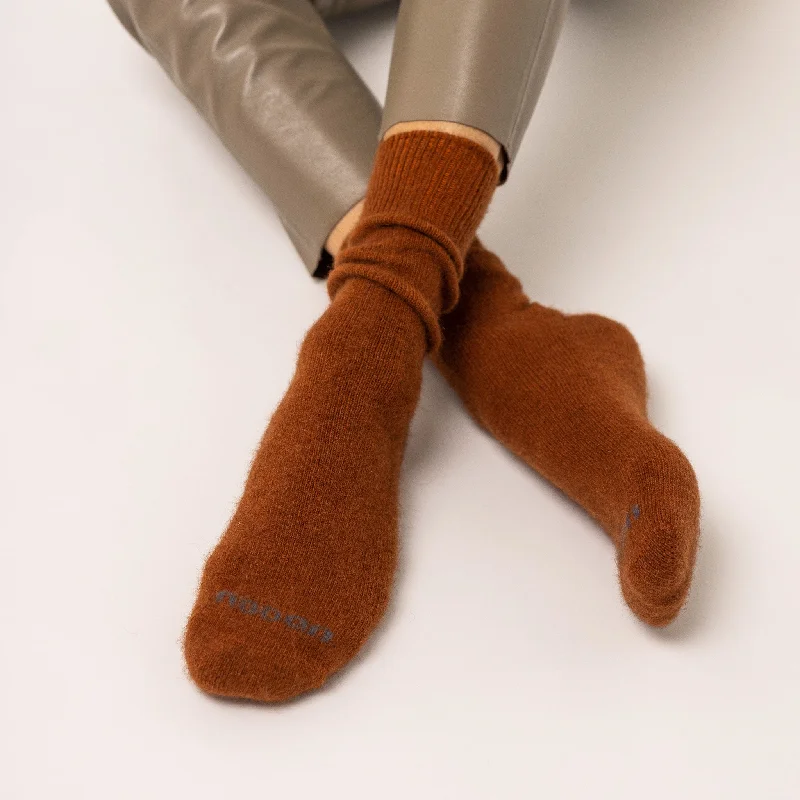 sock simple -  Possum Merino Wool PIHA Socks, Leather Brown