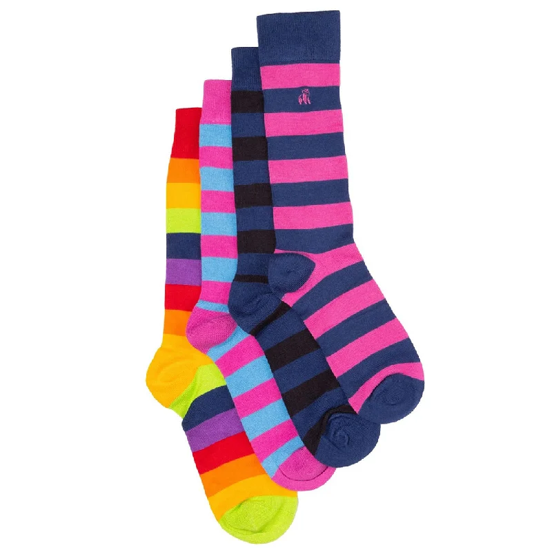 sock weight -  Pride Stripe Bamboo Sock Bundle - Four Pairs