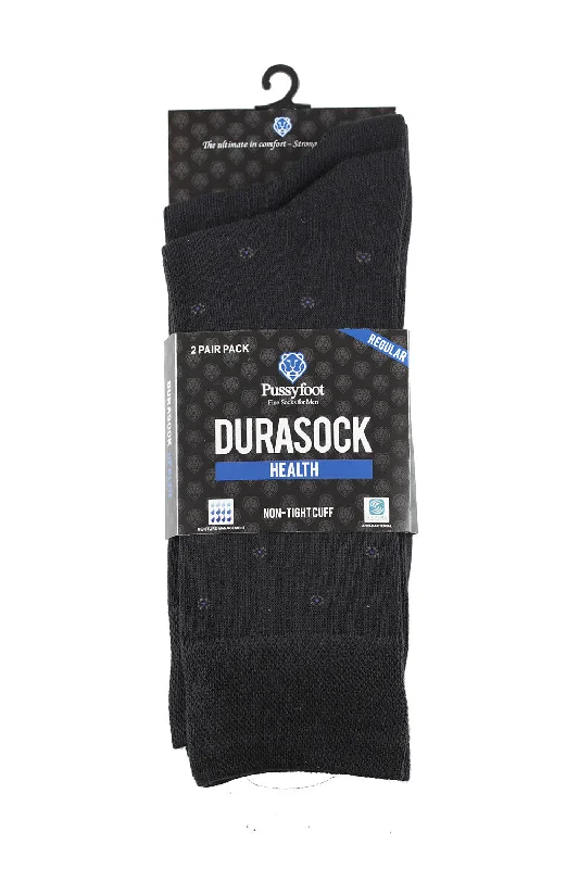 sock bundles -  Pussyfoot Non Tight Comfort Health Socks 2 Pack - Black/Blue