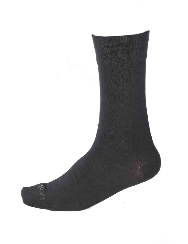 sock cushioning -  Pussyfoot Non Tight Bamboo/Cotton Health Socks - Black