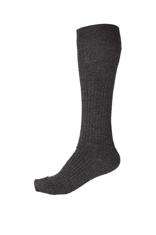 sock luxury -  Pussyfoot Men's Wool Long Socks - Charcoal