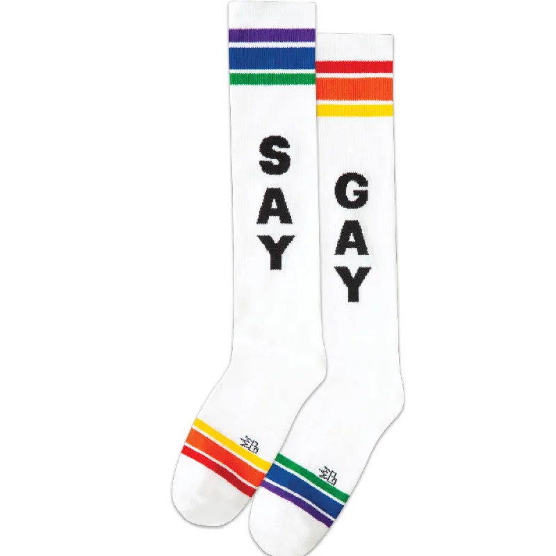 sock cool -  SAY GAY Athletic Knee Socks