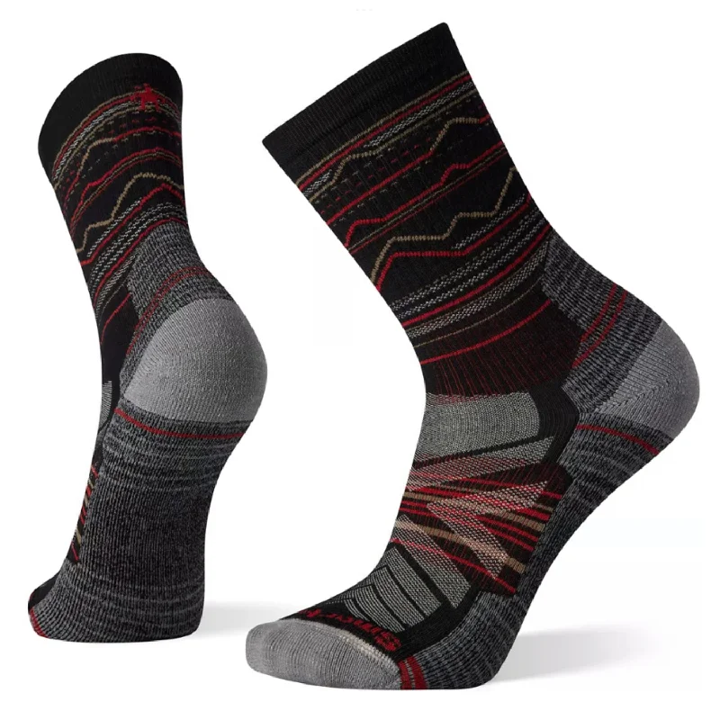 sock insulation -  Smartwool Hike Light Cushion Mountain Range Crew Socks - Black