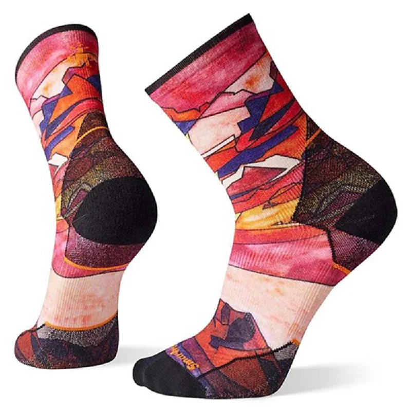 sock popular -  Smartwool Run Athlete Edition Print Crew - Tandoori Orange