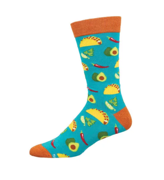 sock quirky -  SOMETHING TO TACO BOUT MEN'S BAMBOO CREW