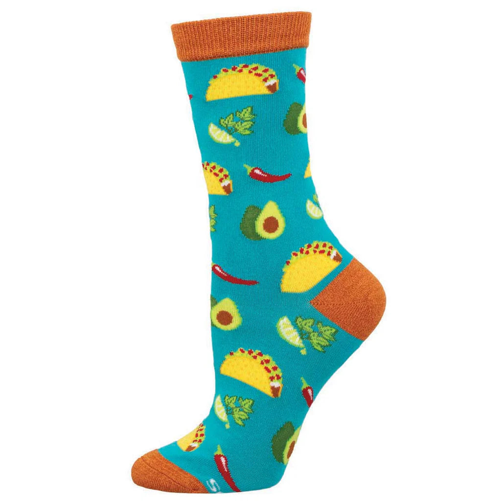 sock trendy -  SOMETHING TO TACO BOUT WOMEN'S BAMBOO CREW