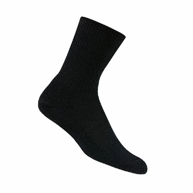 sock storage -  Thorlo Men's Diabetic Socks (Padds) Crew - Black (HPXM)