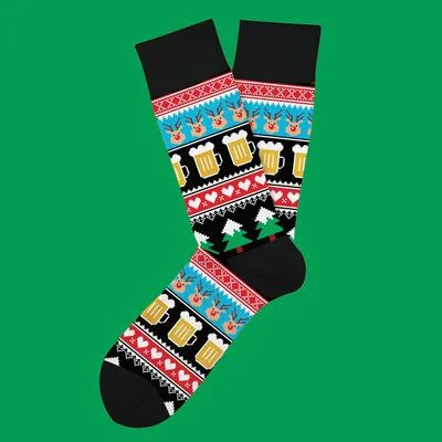 sock designs -  Merry Beermas Christmas Socks