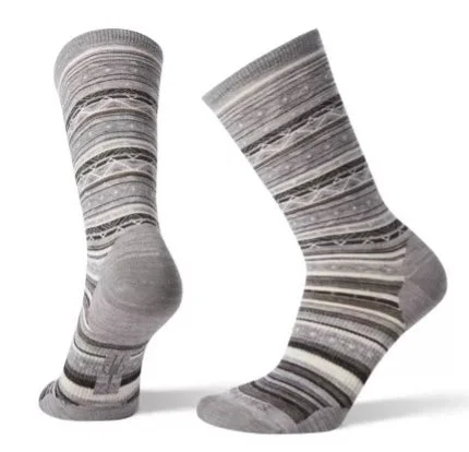 sock traction -  W Ethno Graphic Crew/LIGHT GRAY/BLACK