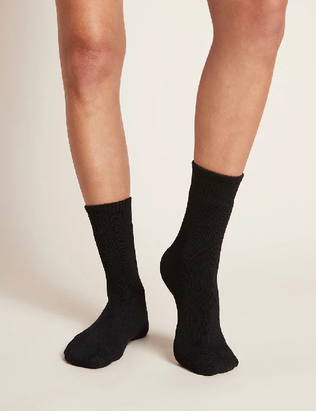 sock obsession -  Women's Crew Boot Socks - Black