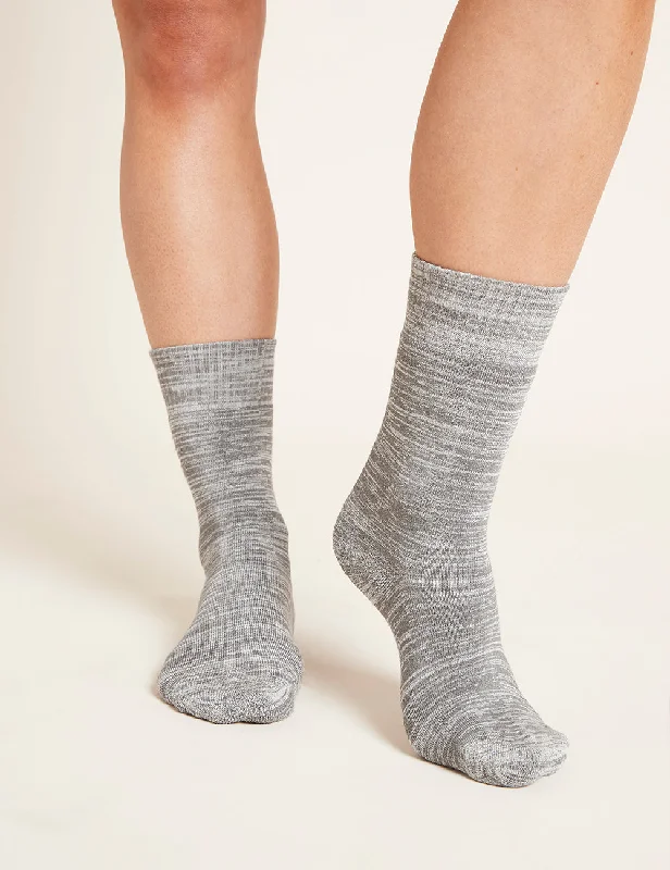 sock health -  Women's Crew Boot Socks - Light Grey Marl