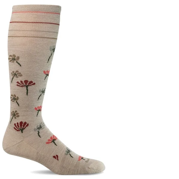 sock staple -  Women's Field Flower Moderate Graduated Compression Socks - OTC Barley